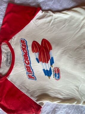 Firecracker Short Sleeve Tee - Red & Cream